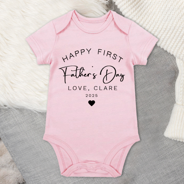 Personalized First Father's Day Daddy and Baby Outfit | CWFamily89