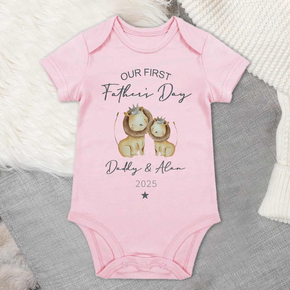 Personalized First Father's Day Daddy and Baby Outfit | CWFamily90