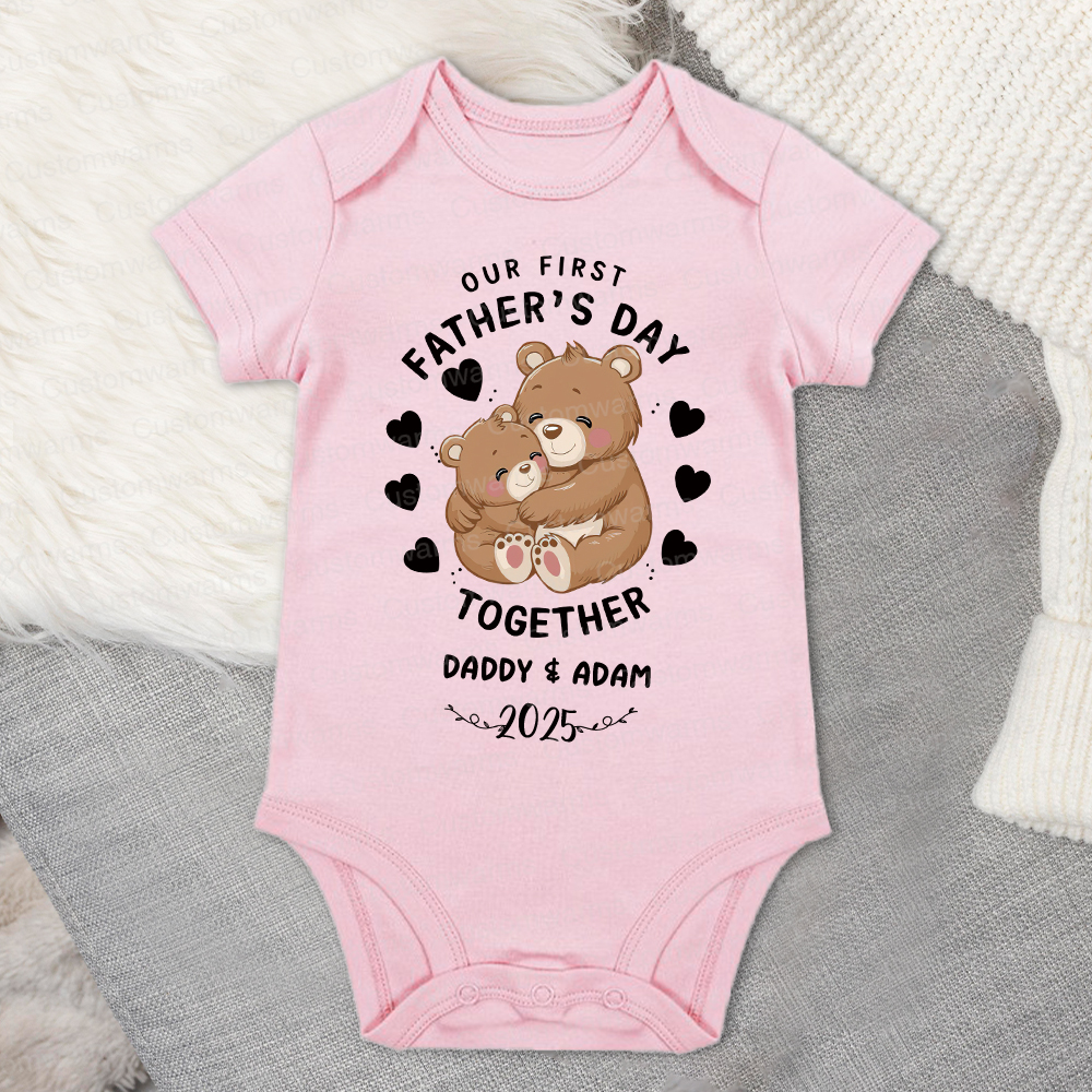 Personalized First Father's Day Daddy and Baby Outfit | CWFamily92