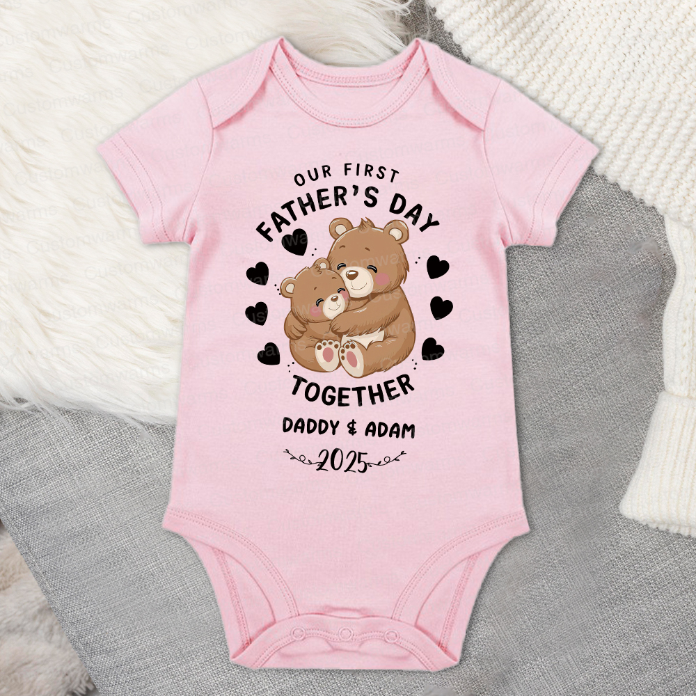 Personalized First Father's Day Daddy and Baby Outfit | CWFamily92