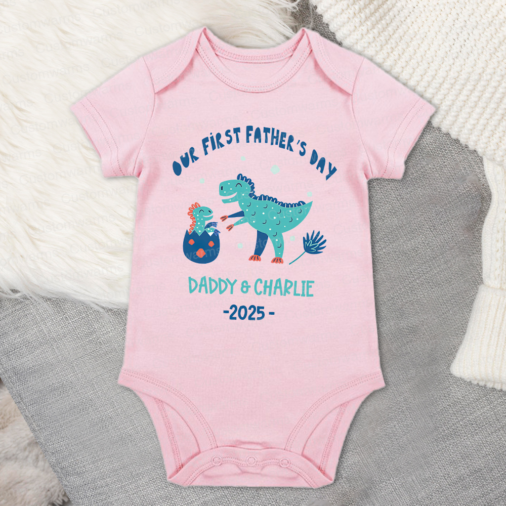 Personalized First Father's Day Daddy and Baby Outfit | CWFamily93