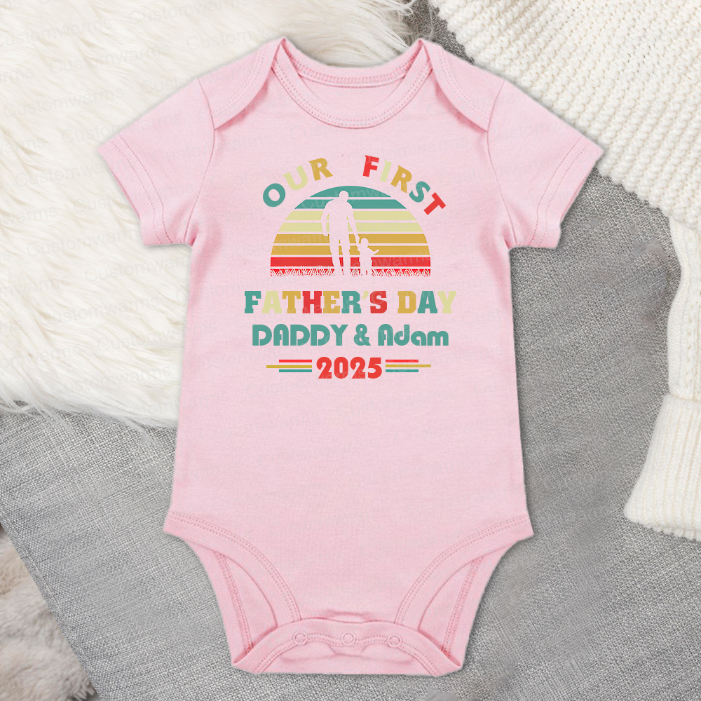 Personalized First Father's Day Daddy and Baby Outfit | CWFamily95