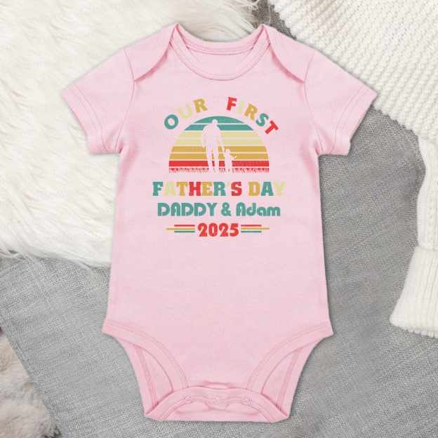 Personalized First Father's Day Daddy and Baby Outfit | CWFamily95