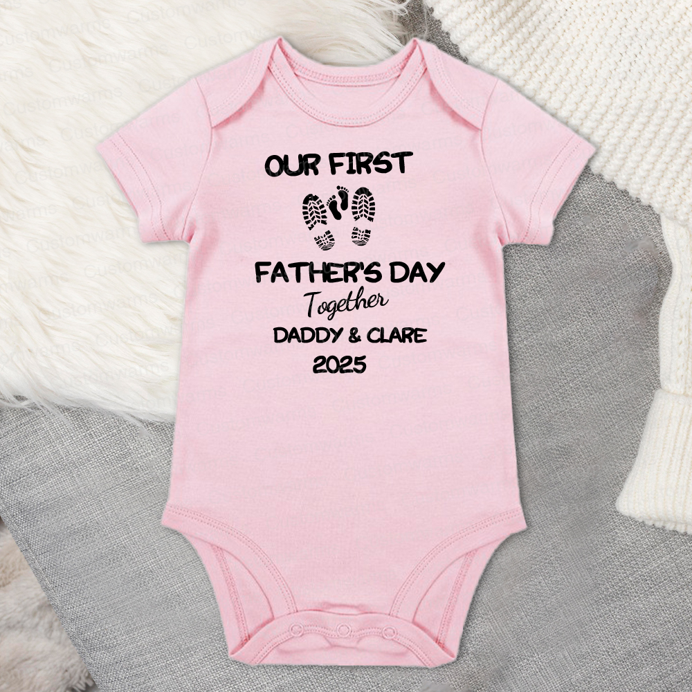 Personalized First Father's Day Daddy and Baby Outfit | CWFamily101