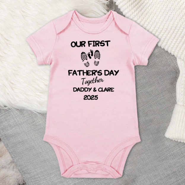Personalized First Father's Day Daddy and Baby Outfit | CWFamily101