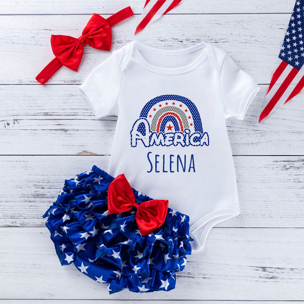 Personalized 4th of July Independence Day Outfit Set | CWBaby227