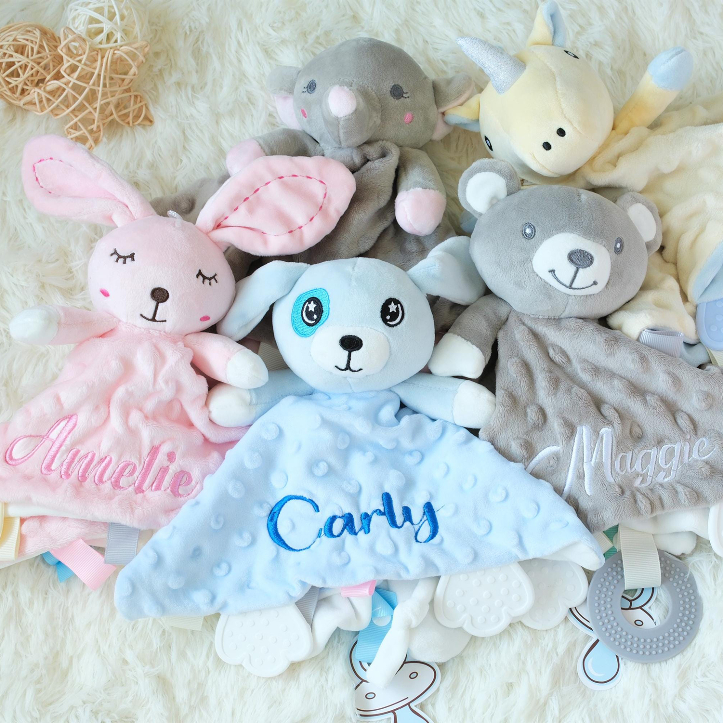 Personalized Baby Embroidery Comforter Sleep Toy | CWToy128