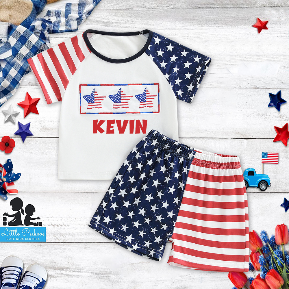 Personalized Boys The 4th Of July Shirt and Shorts Set  | CWBaby255