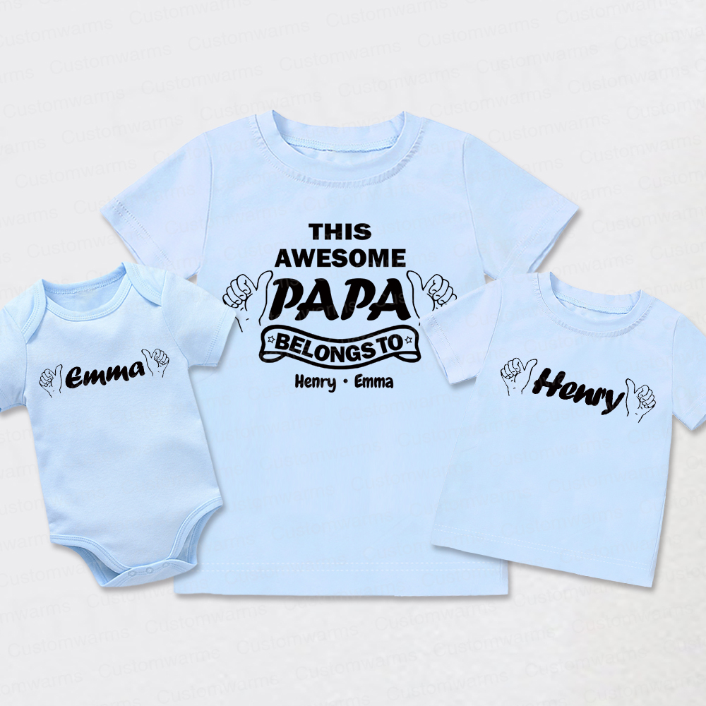 Personalized First Father's Day Daddy and Me Outfit | CWFamily110