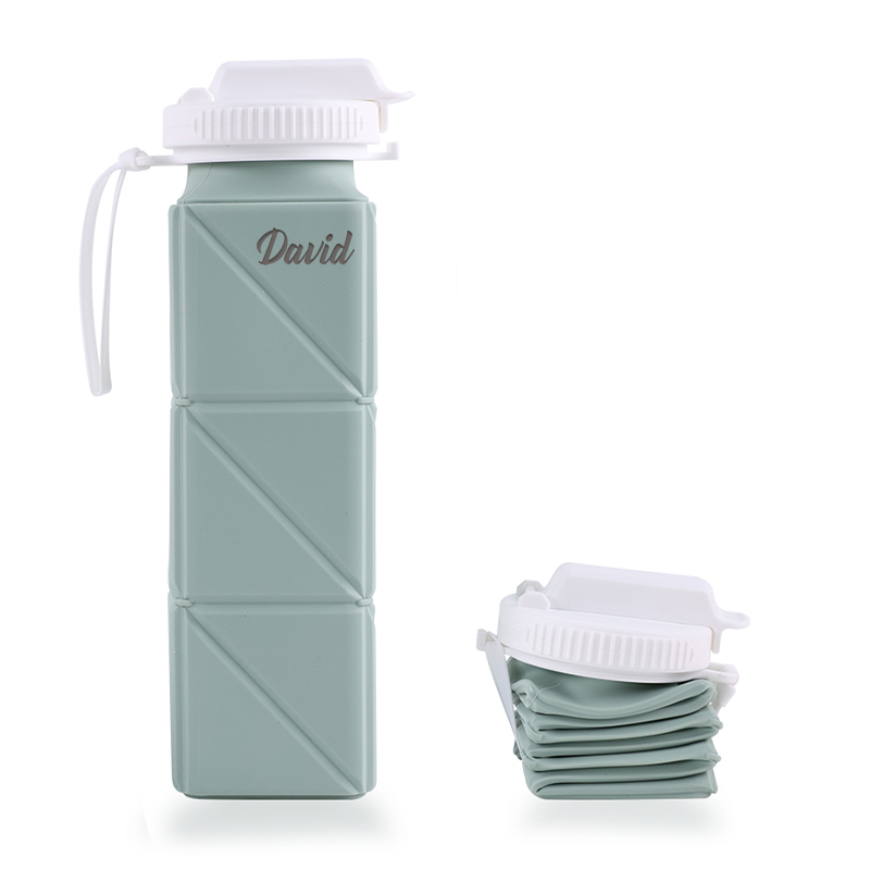 Personalised BPA Free 20oz Food Grade Silicone Foldable Water Bottles | YouBottle80