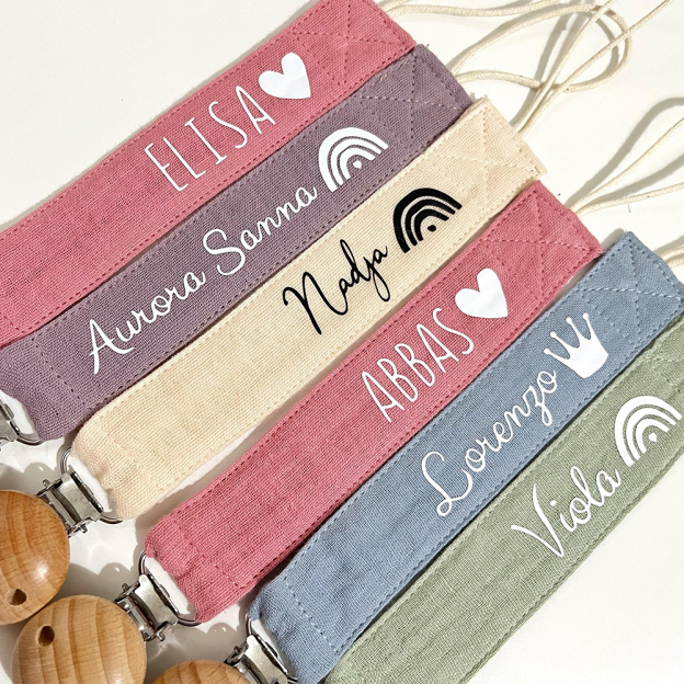 Personalized Baby Safety Cotton Yarn Pacifier Strap | CWToy131