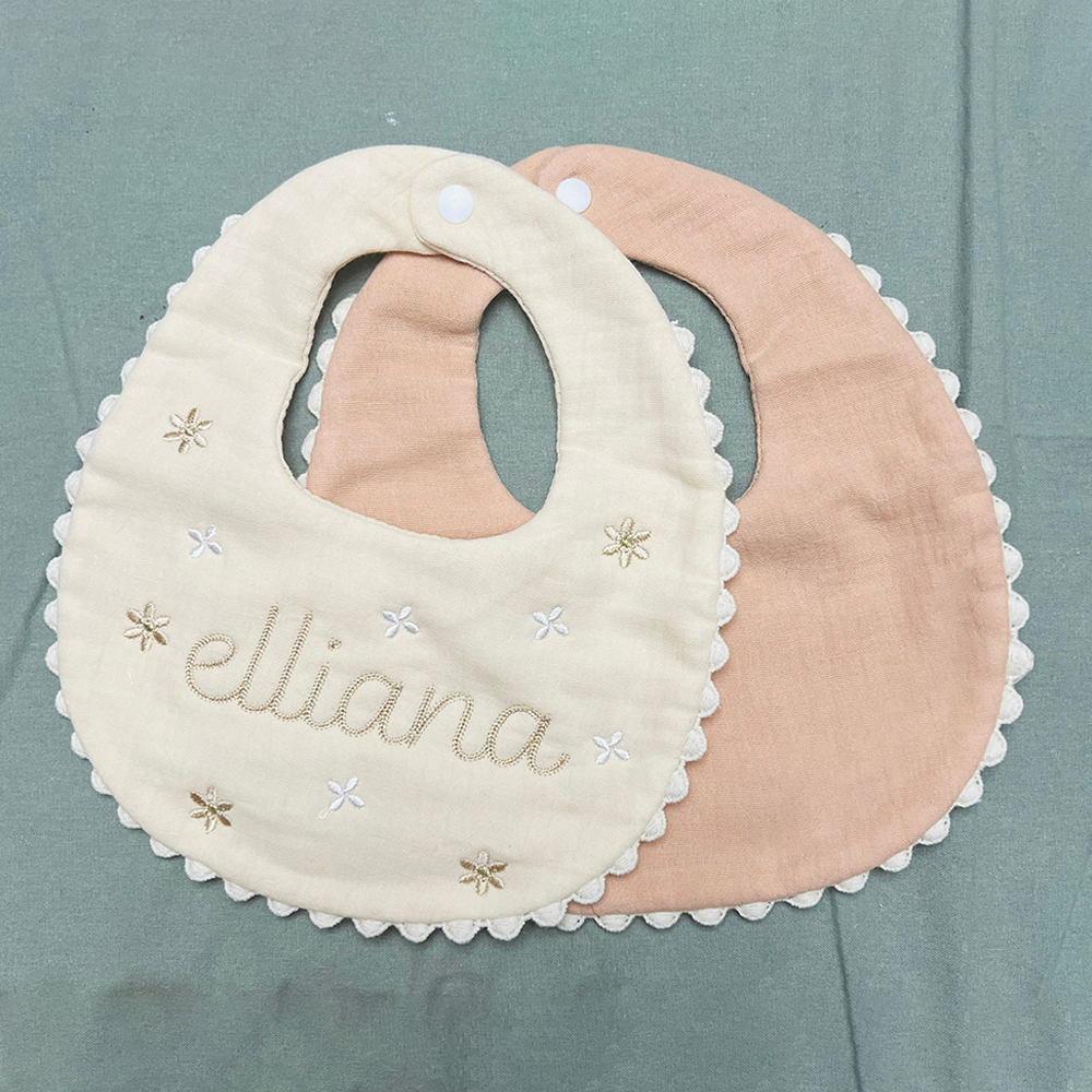 Personalized Embroidered Baby Muslin Bib | CWBaby21401