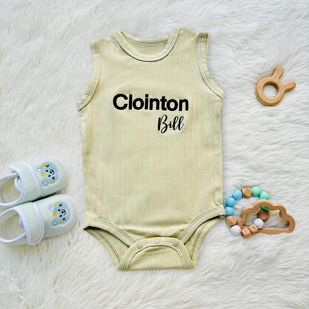 Personalized Embroidered Baby Summer Cool Breathable Romper | CWBaby264