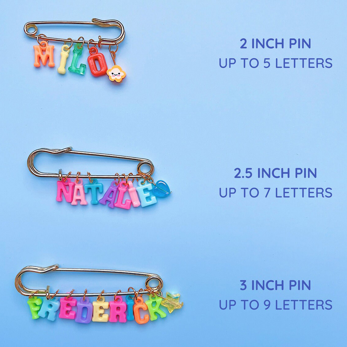 Personalized Colorful Letter Badge Safety Pin | CWToy132