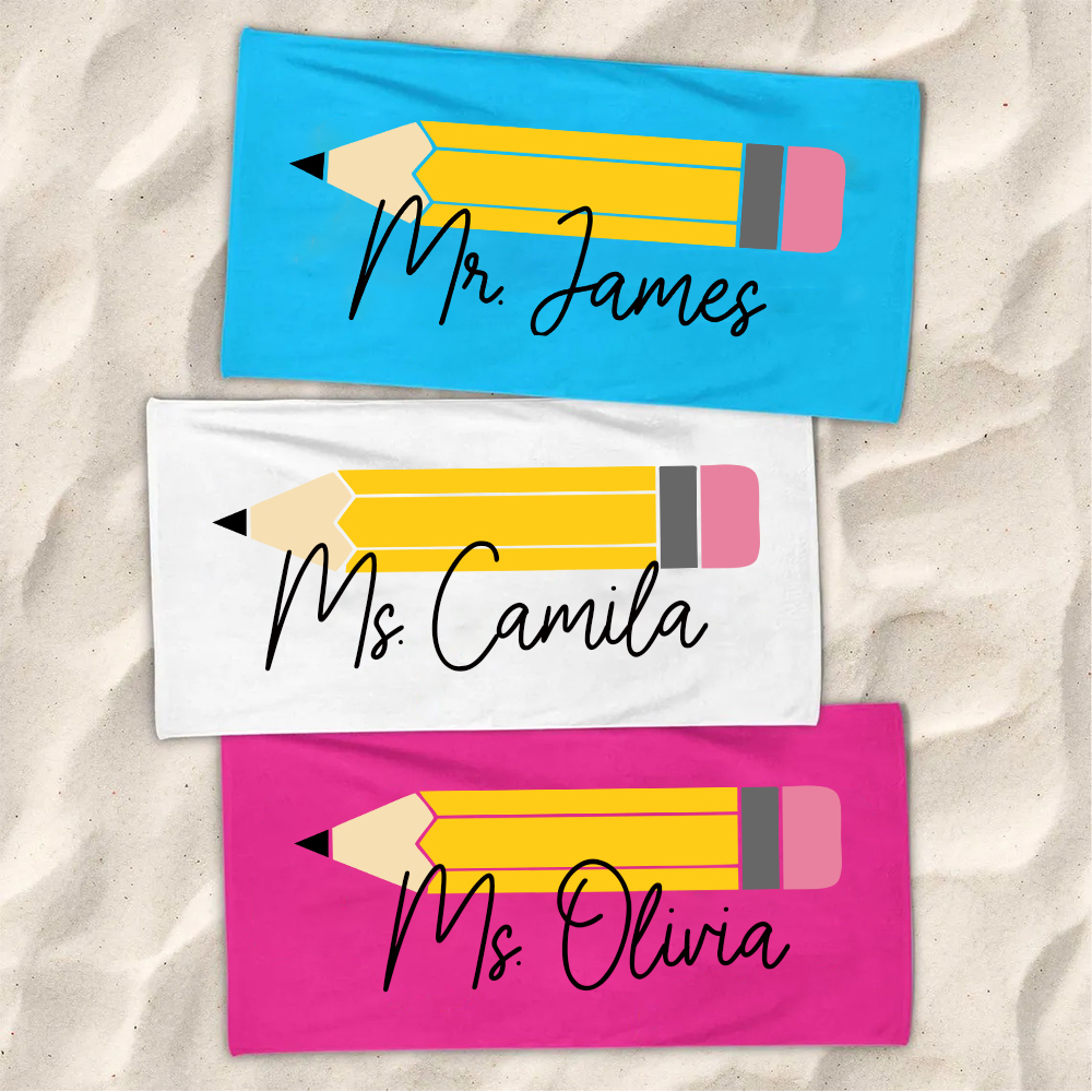Personalized Back To School Essentials Beach Towel | CWTowel171