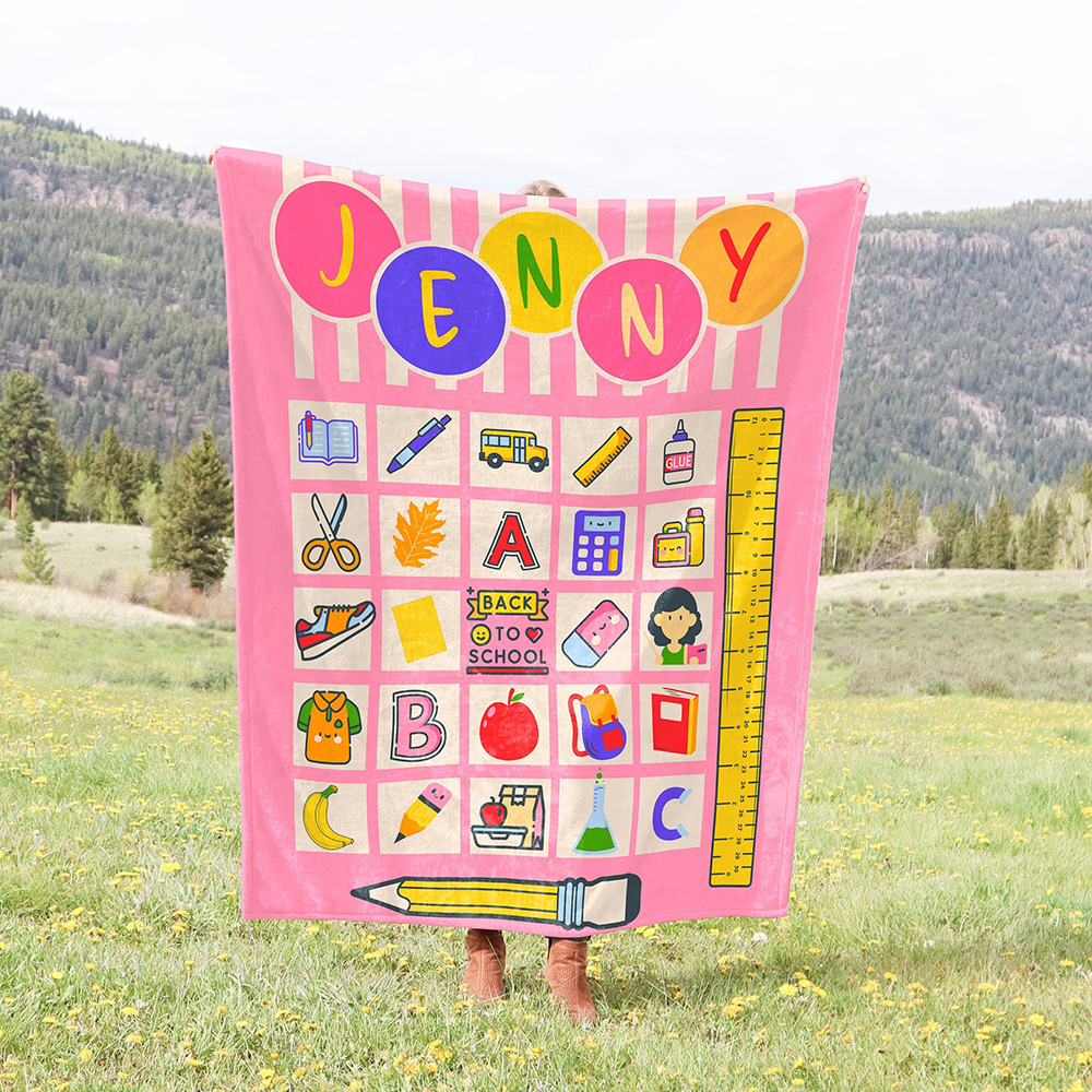 Personalized Lovely Kid Back To School Blanket | BKKid180