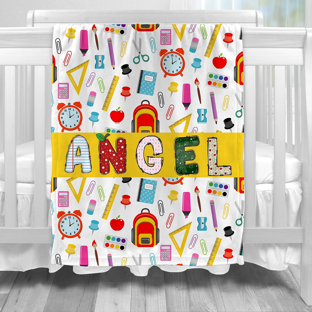 Personalized Lovely Kid Back To School Blanket | BKKid181
