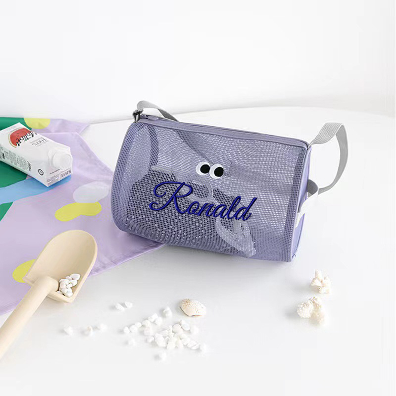 Personalized Summer Seashell Zipper Mesh Beach Bag | CWBeach196