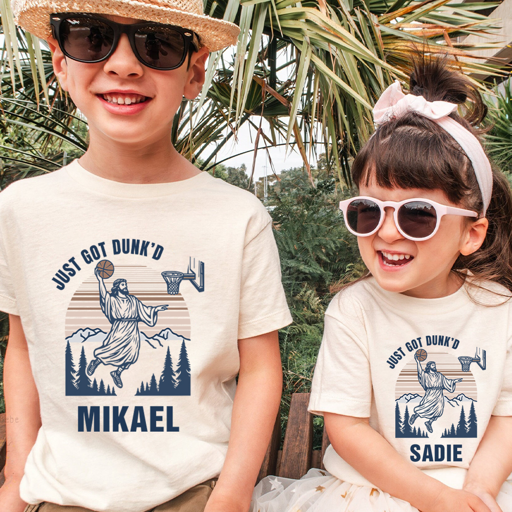 Personalized Baby Just Got Dunked Funny Baptism Shirts | CWBaby269