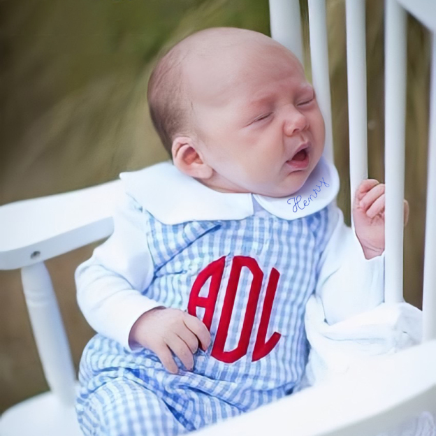 Personalized Baby Embroidered Peter Pan Collar Romper | CWBaby272