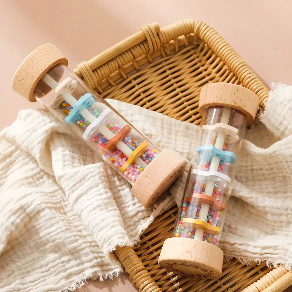 Personalized Baby Wood Rattle Sensory Toy | CWToy135