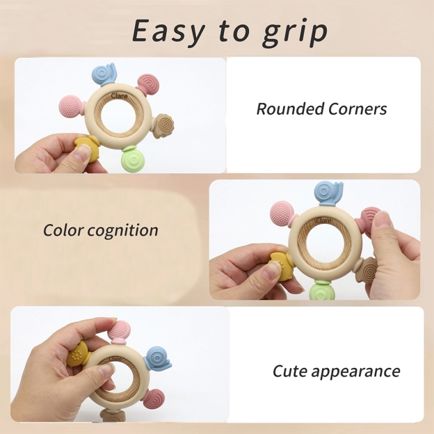 Personalised Baby Food Silicone Sensory Teething Ring | CWToy136