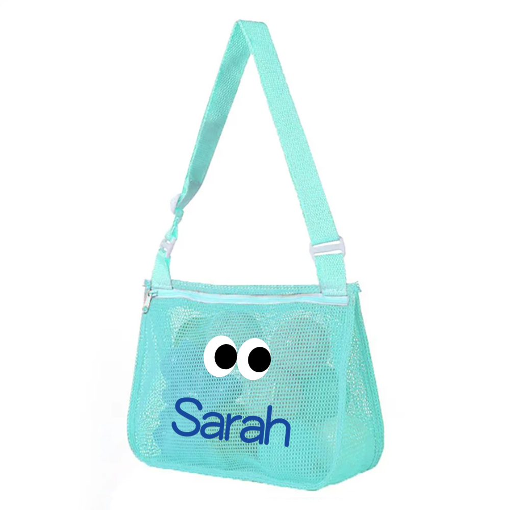 Personalized Seashell Zipper Mesh Beach Bag | CWBeach0101