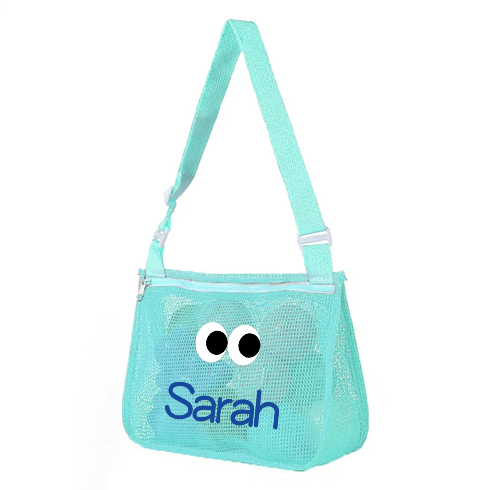 Personalized Seashell Zipper Mesh Beach Bag | CWBeach0101