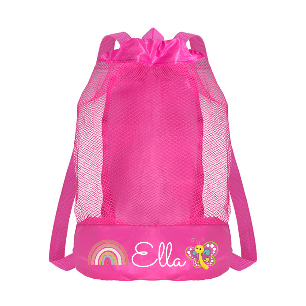 Personalized Mesh Adjustable Drawstring Beach Backpack | CWBeach198
