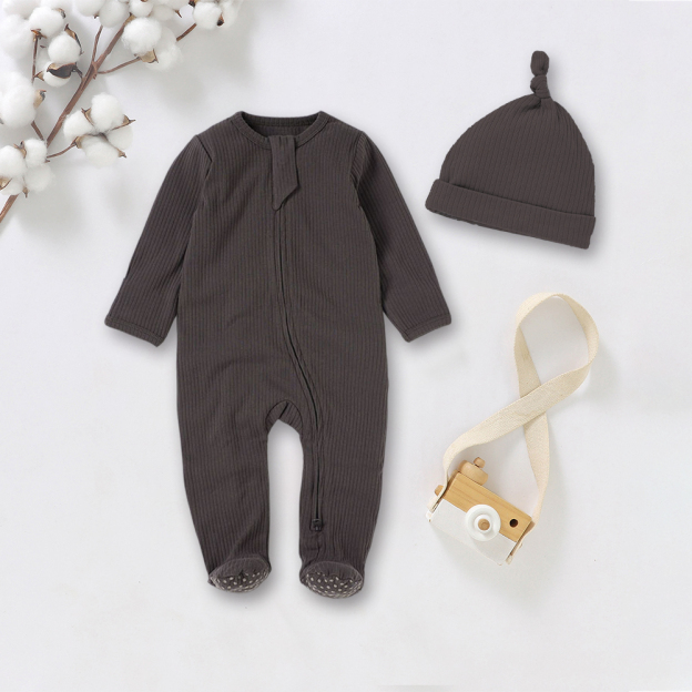 Personalized Embroidery Baby Organic Cotton Ribbed Outfit | CWBaby277