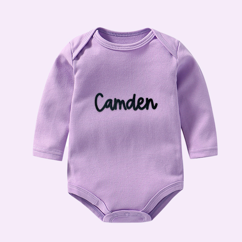 Personalized Hand-Embroidered Baby Cozy Soft Romper | inRomper21