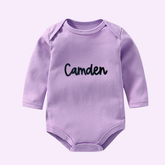Personalized Hand-Embroidered Baby Cozy Soft Romper | inRomper21