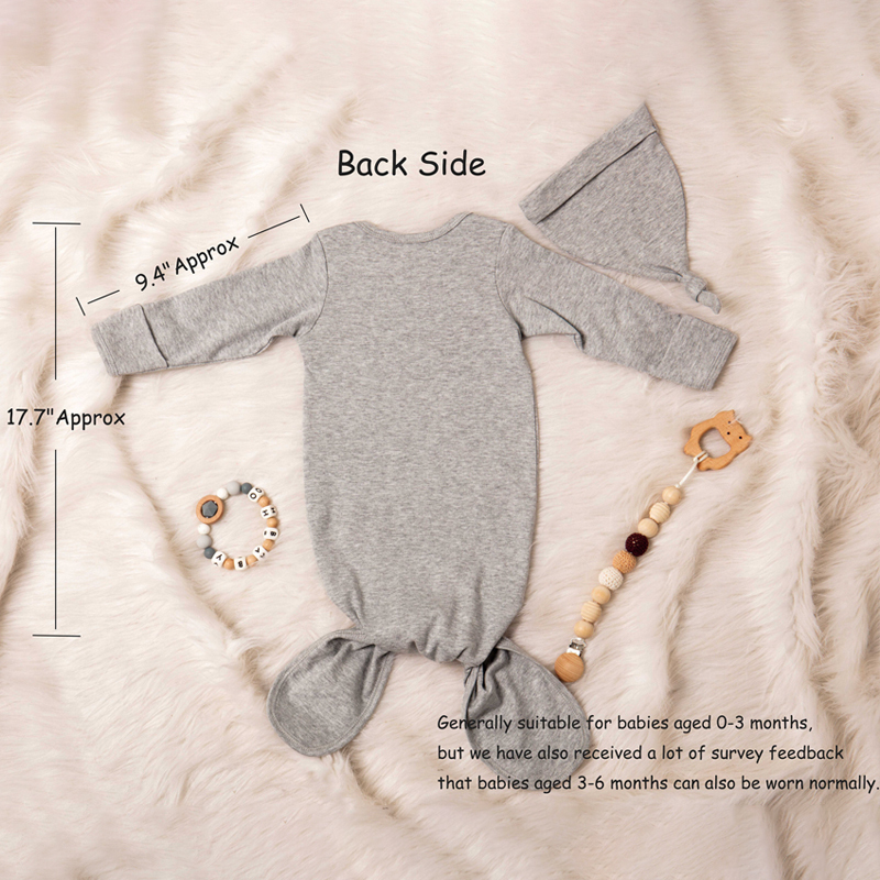 Personalized Cozy Newborn Gown with Knotted Hat | inRomper22