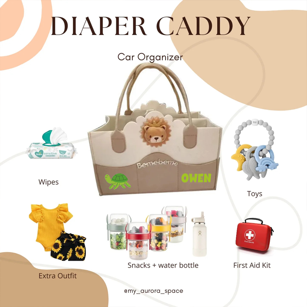 Personalized Baby Accessories & Diapers Portable Nursery Bag | CWToy142