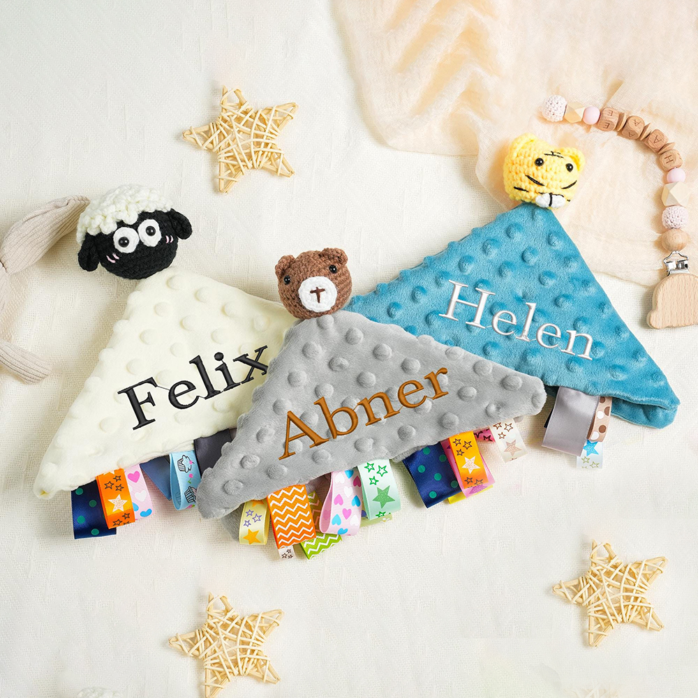 Personalized Baby Monogram Animal Comforter Sleep Toy | CWToy144