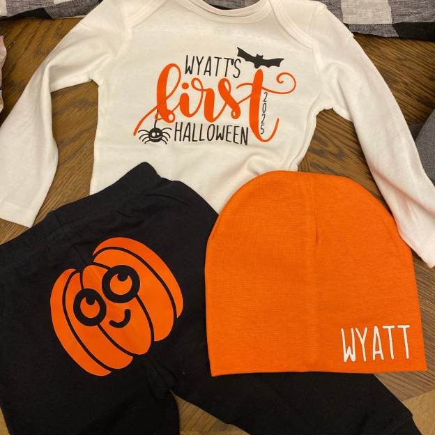 Personalized Baby First Pumpkin Outfit Set | CWHalloween62