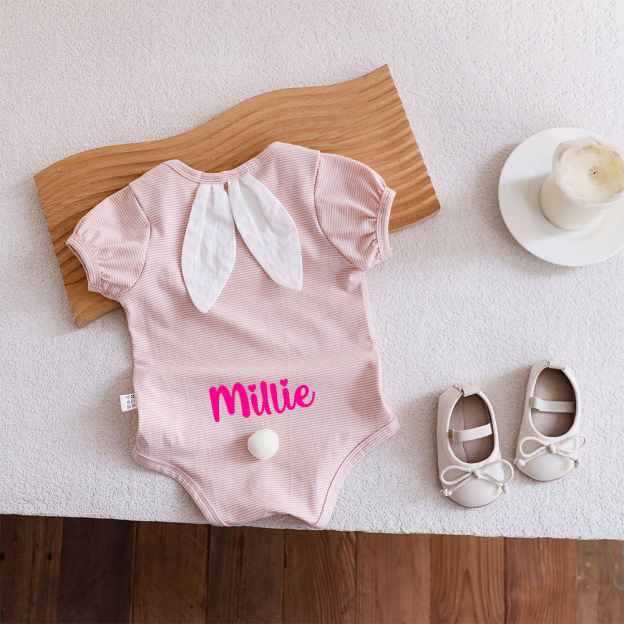 Personalized Lovely Baby Bunny Ear Romper | CWBaby286