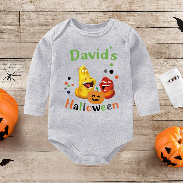 Personalized Larva's Halloween Funny Baby Romper | Larva18
