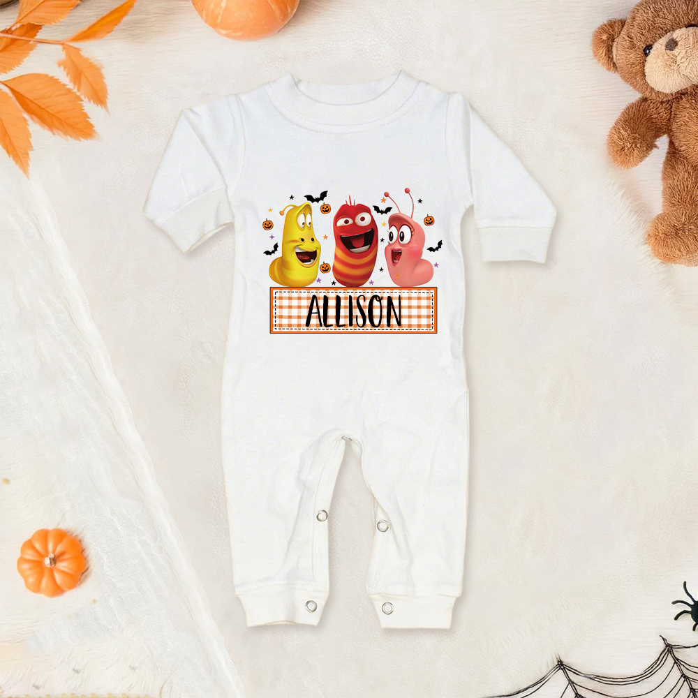 Personalized Larva's Halloween Funny Baby Romper | Larva11