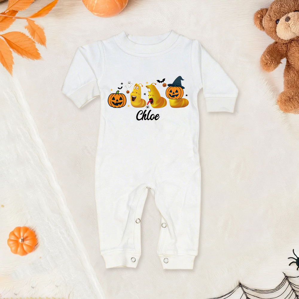 Personalized Larva's Halloween Funny Baby Romper | Larva14