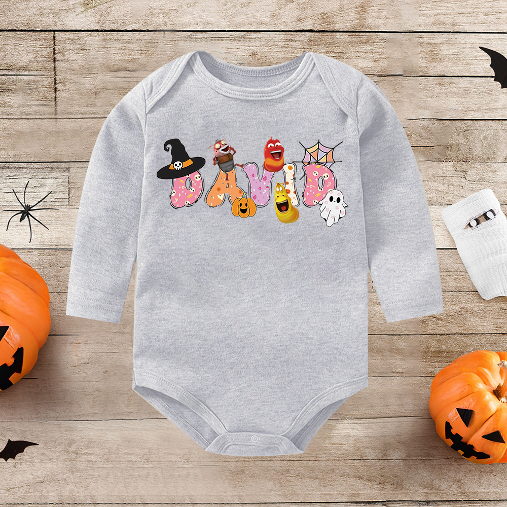 Personalized Larva's Halloween Funny Baby Romper | Larva15