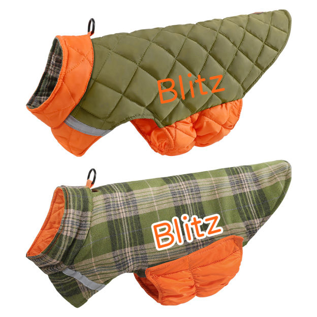 Personalized Pets Reversible Warm Chalet Jacket | BKPet208