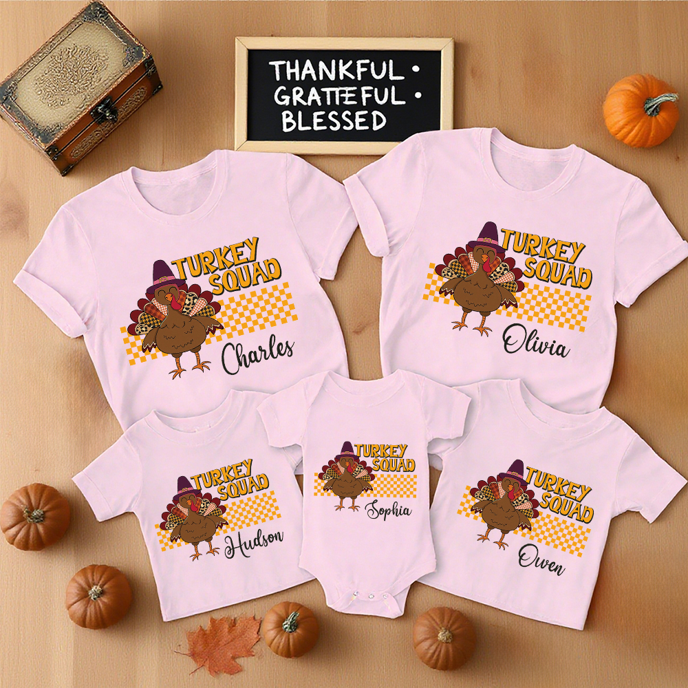 Personalized Turkey Squad Family Matching Shirt | CWThanks09