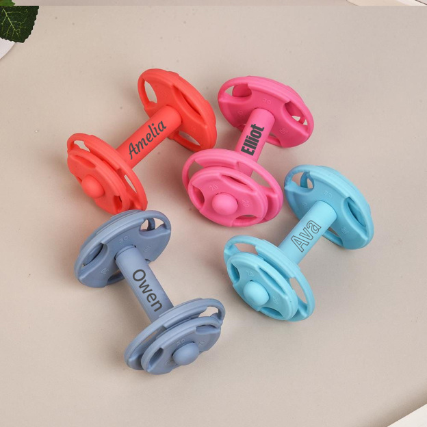 Personalized Miniature Baby Kettlebell & Barbell Gripping Toys | CWToy149