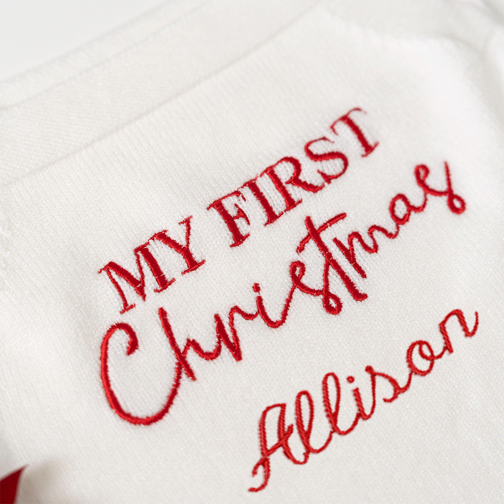 Personalized My First Christmas Baby Romper Set | MCGift137
