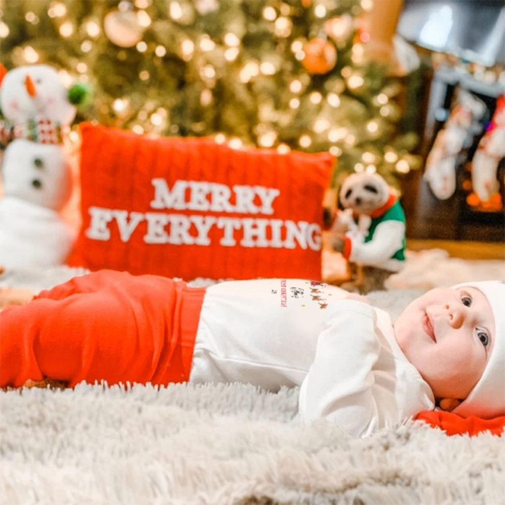 Personalized Baby 1st Christmas Ropmer Onesie Set | MCGift127