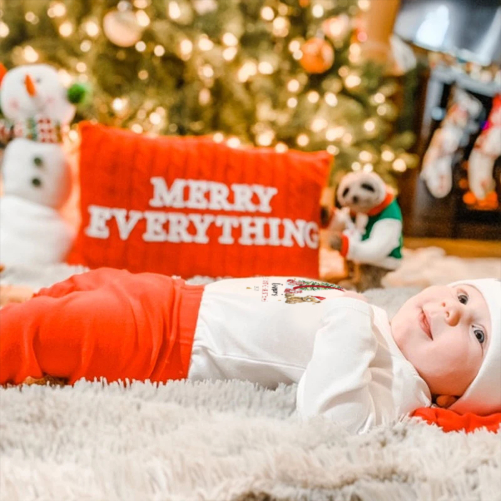 Personalized Baby 1st Christmas Ropmer Onesie Set | MCGift129