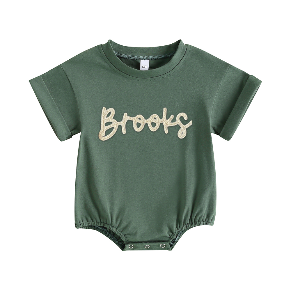 Personalized Baby Hand Embroidered Felt Romper | CWBaby301