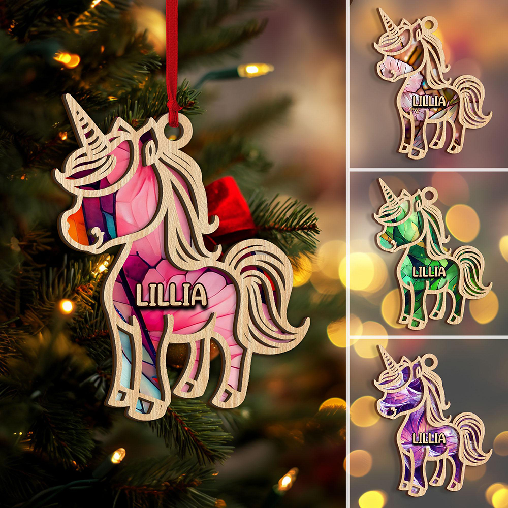 Personalized Unicorn Christmas Tree Ornaments | MCGift149