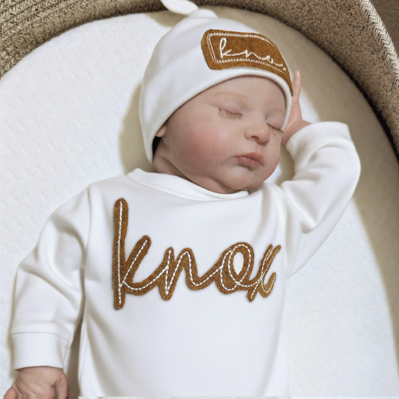 Personalized Baby Coming Home Outfit and Hat Set | CWBaby302